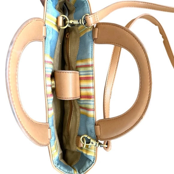 Classic Fossil Tan and Cream Shoulder Bag with handles - Picture 4 of 7